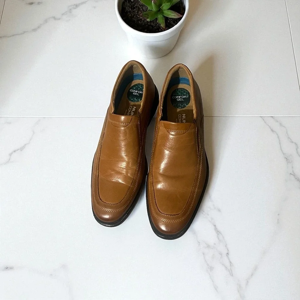 Nunn Bush Mens Leather Slip On Loafers Comfort Gel‎ Dress Shoes Size 9M